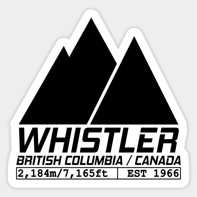 Ski Whistler British Columbia Canada Skiing and Snowboarding Sticker by ChrisWilson